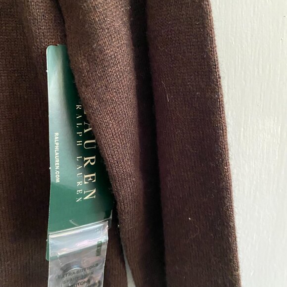 RALPH LAUREN Brown Cashmere Silk Cardigan Sweater w/Attached Blouse - S - NWT - Picture 5 of 5